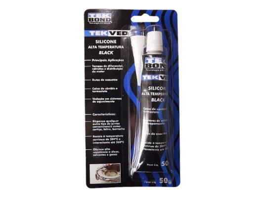 Adesivo De Silicone Preto Tek Bond 50g