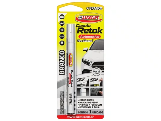 Caneta Retok Automotivo Tira Riscos Luxcar 5090 - Branco 