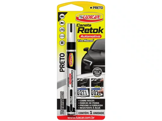 Caneta Retok Automotivo Tira Riscos Luxcar 5091 - Preto 