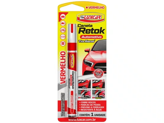 Caneta Retok Automotivo Tira Riscos Luxcar 5094 - Vermelho 