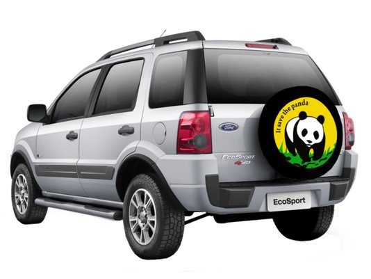 Capa Para Estepe Carrhel Aro 13" À 15" - Panda Amarelo