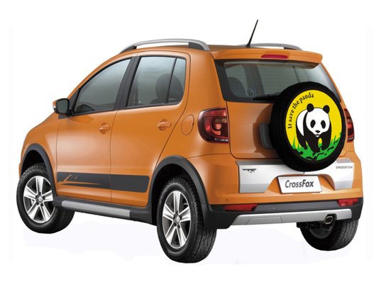 Capa Para Estepe Carrhel Aro 13" À 15" - Panda Amarelo