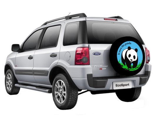 Capa Para Estepe Carrhel Aro 13" À 15" - Panda Azul