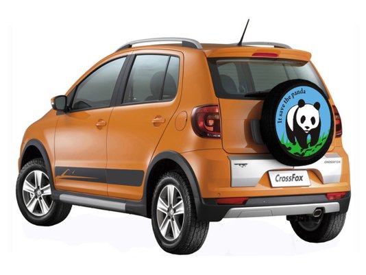 Capa Para Estepe Carrhel Aro 13" À 15" - Panda Azul