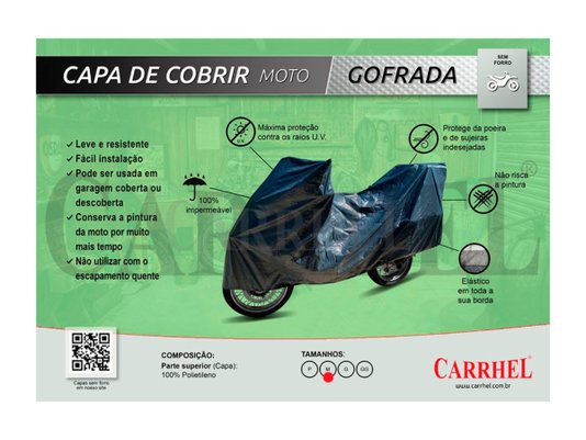 Capa Sem Forro Para Motocicletas - Média