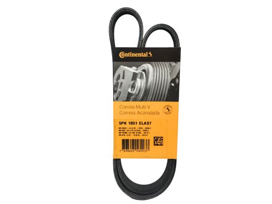 Correia Elástica Poly V Cobalt 1.4/1.8 17/20, Montana 1.4 8v 16/20, Onix E Prisma 1.0/1.4 8v 17/20, Sprin 1.8 8v 17/20 Continental 5pk1051 