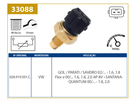 Interruptor De Painel Gol, Parati, Quantum, Santana E  Saveiro 00> Valclei 33088