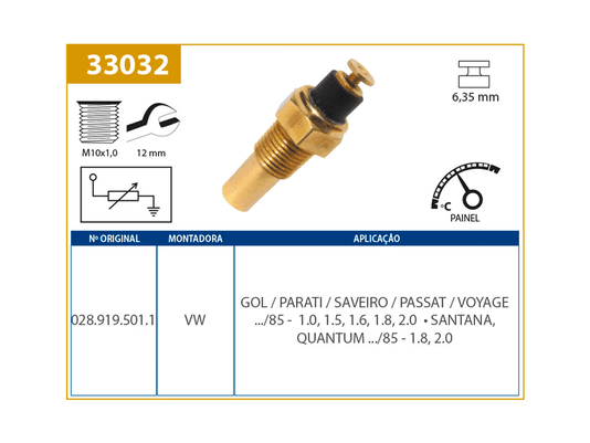 Interruptor De Painel Gol, Parati, Saveiro E Voyage 82/85,  Passat 74/85, Quantum E Santana 84/85 Valclei 33032