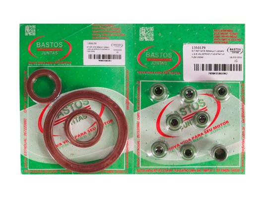 Jogo De Retentores Do Motor Clio E Kangoo 98>, Logan 07>, Megane E Scenic 99>, Sandero 08> E Symbol 09> Bastos 1350179