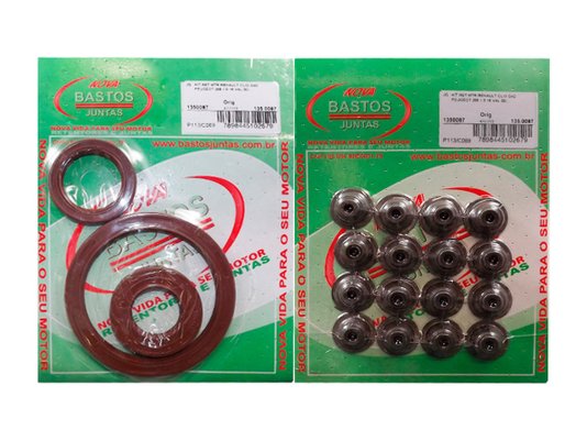 Jogo De Retentores Do Motor Peugeot 206, Clio, Kangoo E Twingoo 01>, Logan 07> E Sandero 08> Bastos 1350087
