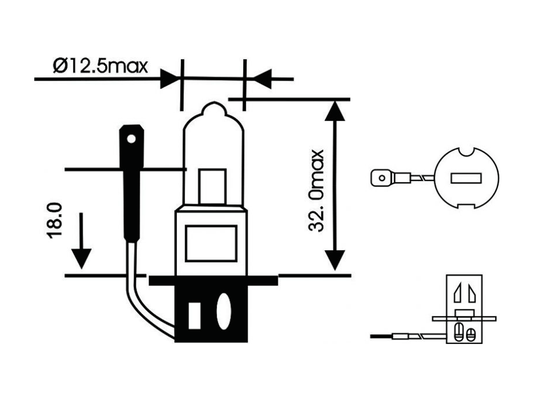 Kit De Lâmpadas H3 12v Super Branca Gauss Gl57h3