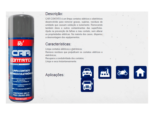 Limpa contatos elétricos - CAR 80 CONTATO 12 - 200ml