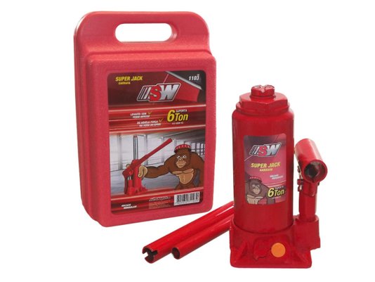 Macaco Hidráulico Modelo Garrafa Para 6 Toneladas - Sw