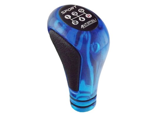 Manopla De Câmbio Azul Com Detalhes Em Preto