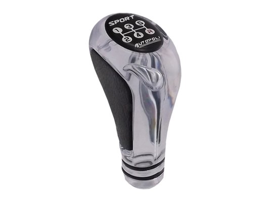 Manopla De Câmbio Cristal Com Detalhes Em Preto