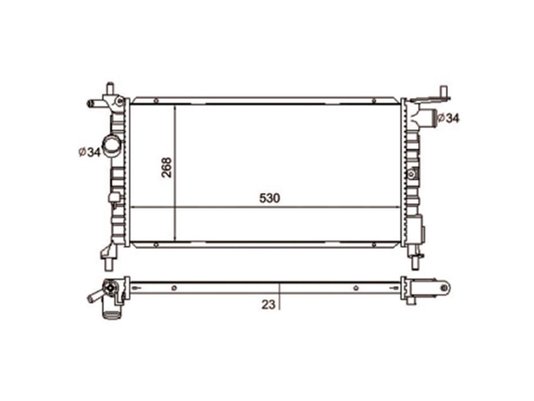 Radiador Corsa 94/02, Corsa Classic 02> E Pick-up Corsa 94> Valeo 6ta003a