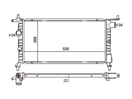 Radiador Corsa 94/02, Corsa Pick-up 94> E Corsa Classic  02> Notus Nt-5664.523