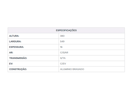 Radiador Xsara <01, Xsara Picasso 01>, Peugeot 207 09>, 206 E 307 03/05 Notus Nt-7140.116