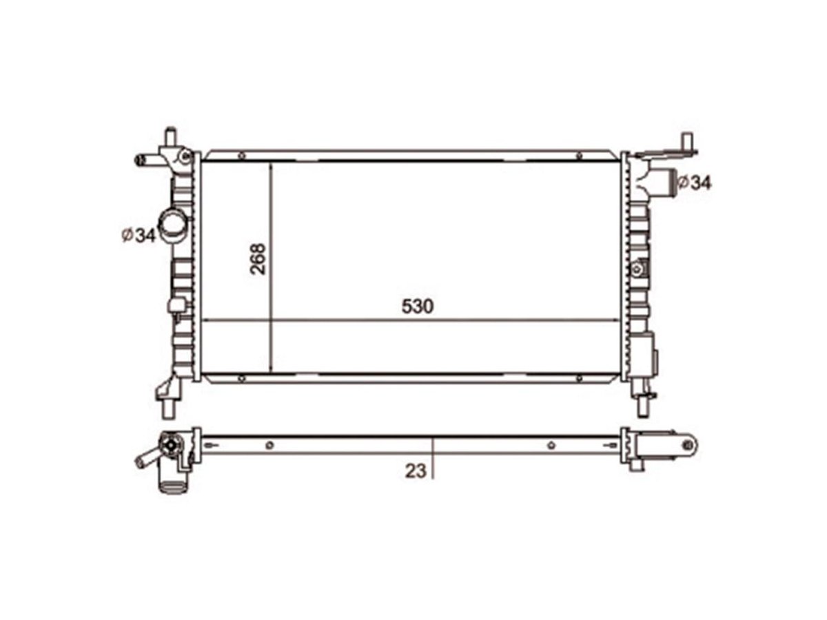 Radiador Corsa 94/02, Corsa Classic 02> E Pick-up Corsa 94> Valeo 6ta003a