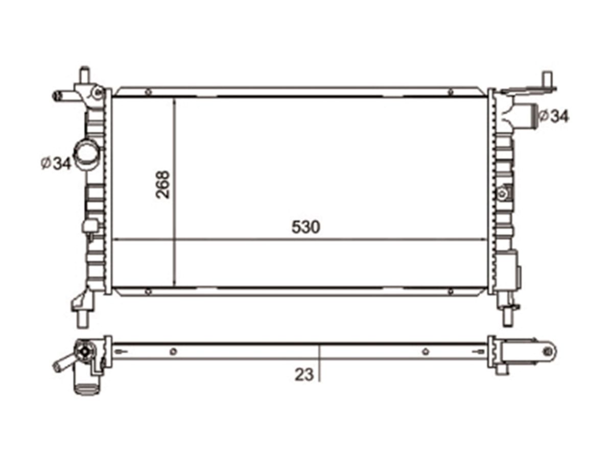Radiador Corsa 94/02, Corsa Pick-up 94> E Corsa Classic  02> Notus Nt-5664.523