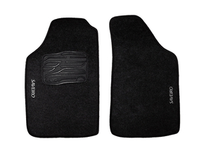 Jogo De Tapetes De Carpete Bordado - Saveiro G5 08/12 