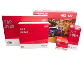 Kit Filtros Troca Completa Argo 1.0/1.3 6/8v 17>, Cronos 1.0 6v 23>, Cronos 1.3 8v 17>, Mobi 1.0 6v 17>, Strada 1.3 8v 20>, Uno 1.0/1.3 6/8v 17>, Pulse 1.3 8v 21> Wega Wkl-122 