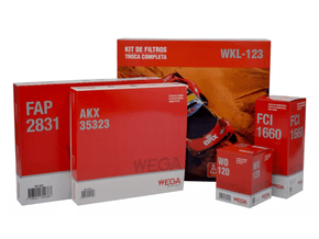 Kit Filtros Troca Completa Palio 1.0 8v 11/16, Palio 1.4 8v 13/16, Strada 1.4 8v 12/16  Wega Wkl-123 
