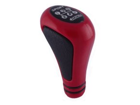 Manopla De Câmbio Vermelha Com Detalhes Em Preto Para Veículos Com 5 Marchas