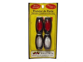 Protetor lateral para porta com dois refletores vermelho e cristal